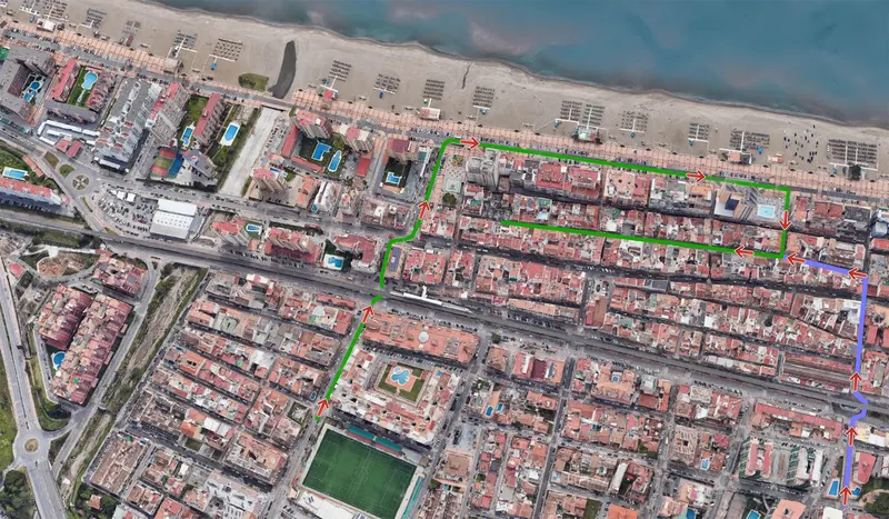 Map of the last part of the way to Casa Alise and the entrance to the pedestrian street