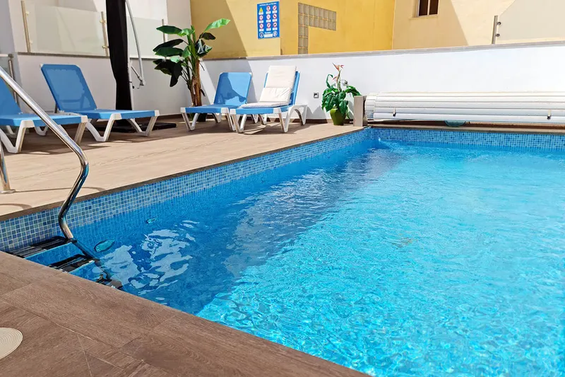 The pool on the roof terrace of Casa Alise
